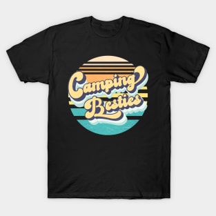 Camping Besties Retro Camping Lover Camper Best Friends Gift T-Shirt